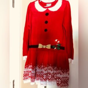 Girls Mrs. Clause sweater dress 5T (runs large).